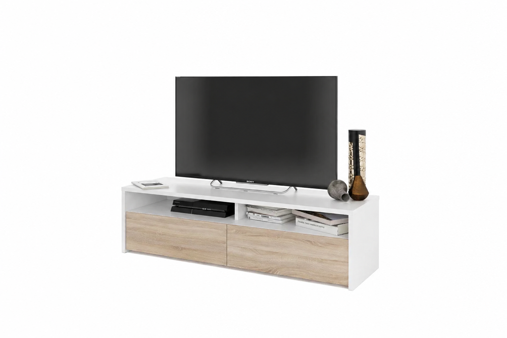 Mueble TV Moderno Blanco con Cajones