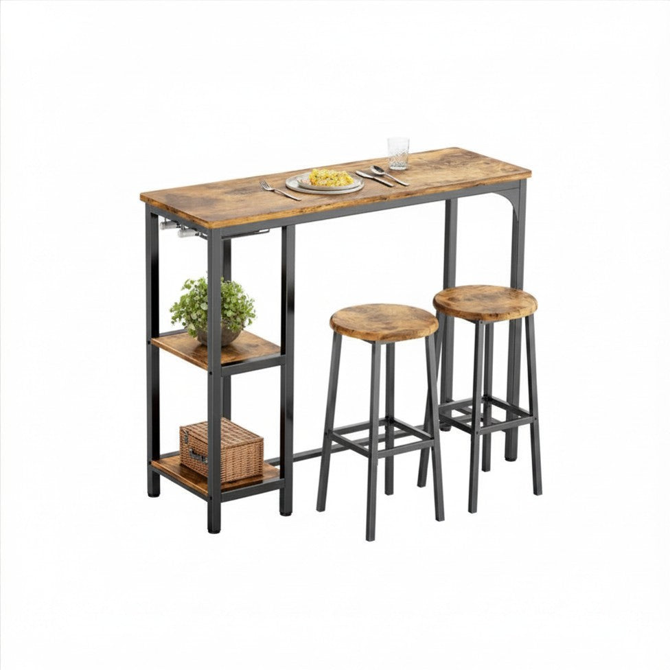 Mesa de Bar Industrial con Taburetes