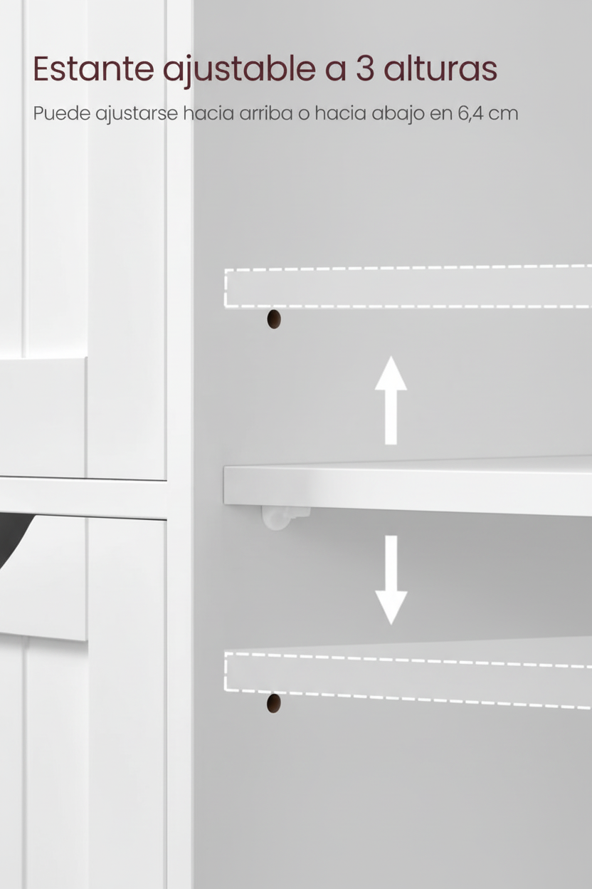 Estante ajustable - fondo blanco