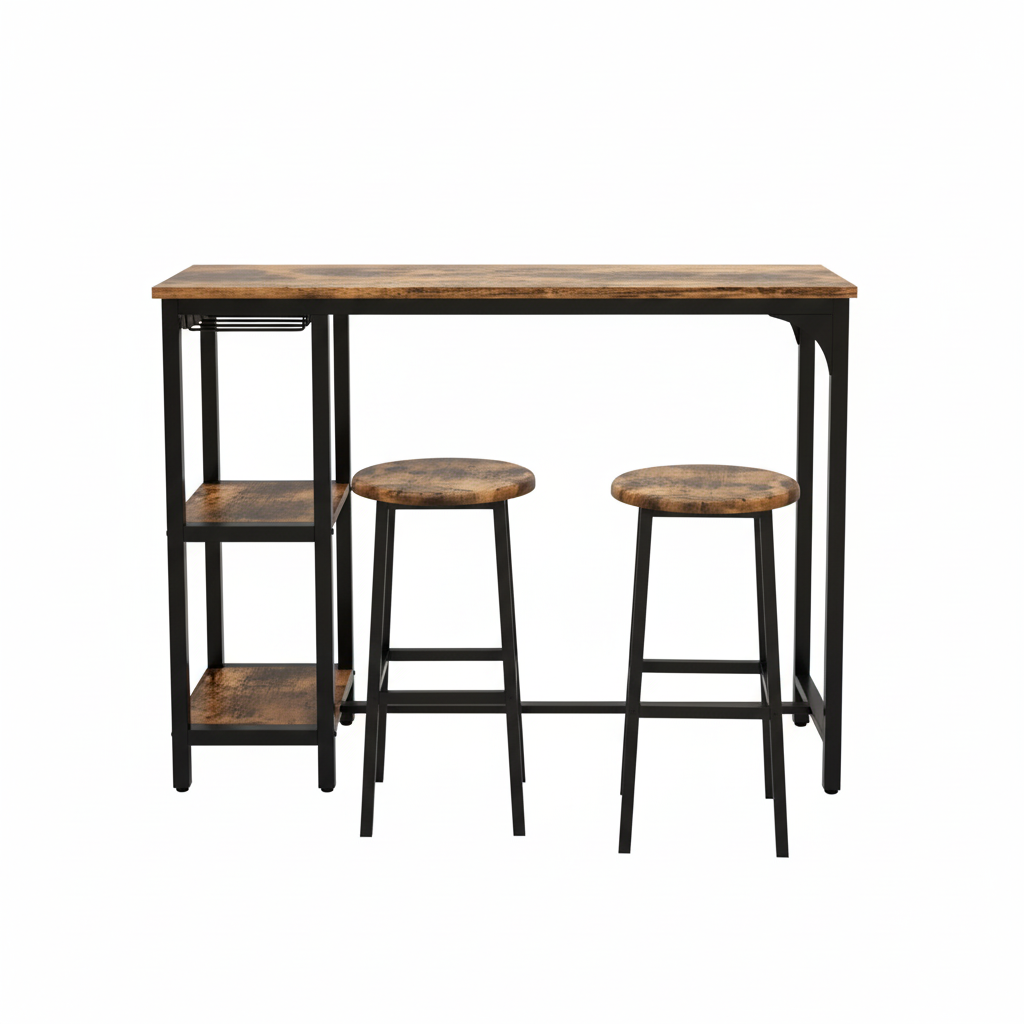 Mesa de Bar Industrial con Taburetes