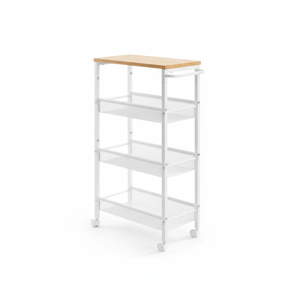 Carrito Organizador con Ruedas – 4 Estantes