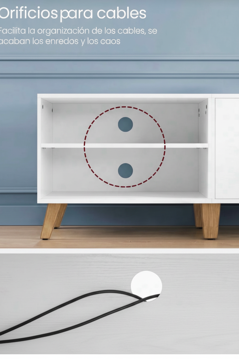 Mueble TV Escandinavo Blanco