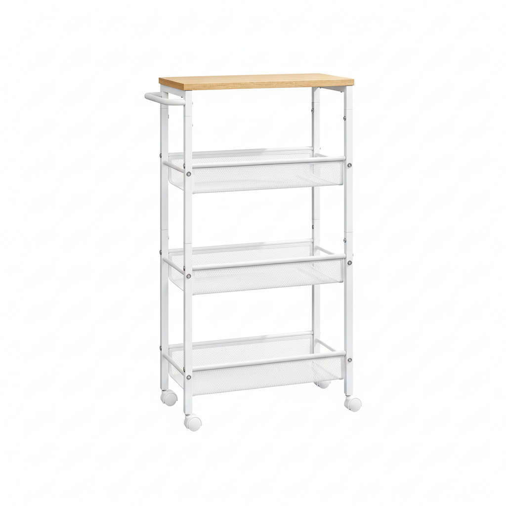 Carrito Organizador con Ruedas – 4 Estantes