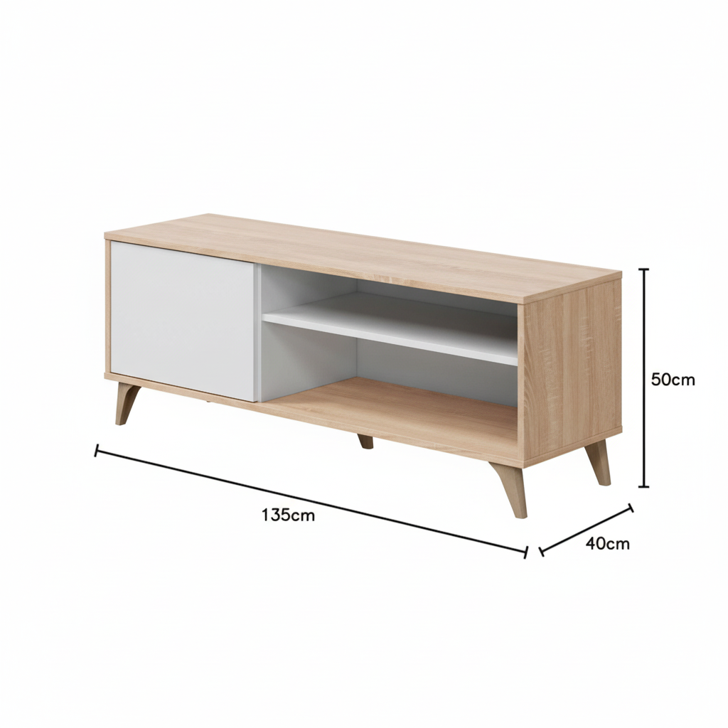 Conjunto Mueble TV Nórdico con Estante