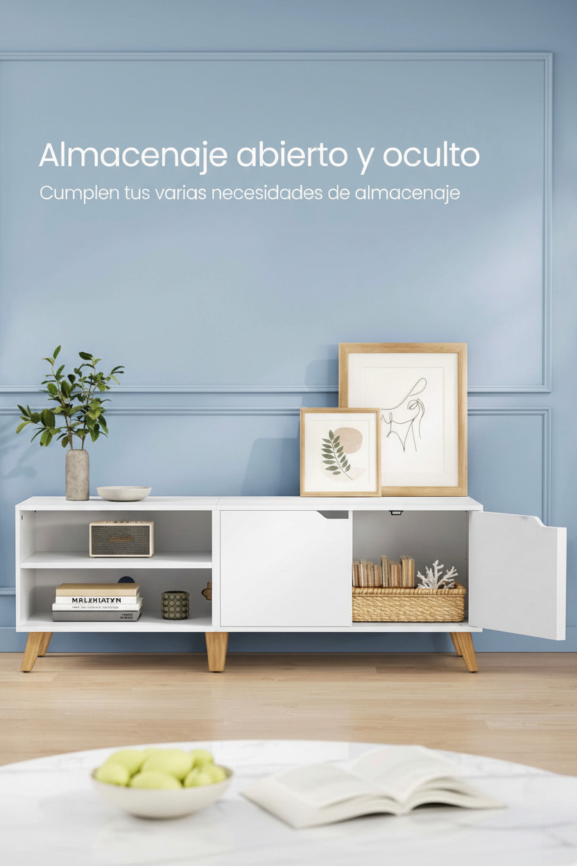 Mueble TV Escandinavo Blanco