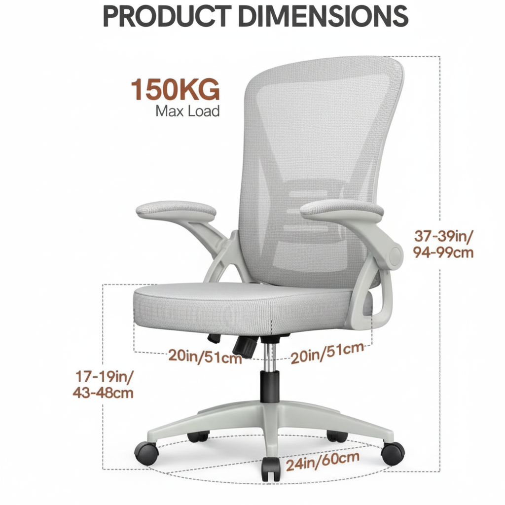 Silla ergonómica - dimensiones